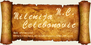 Milenija Čelebonović vizit kartica